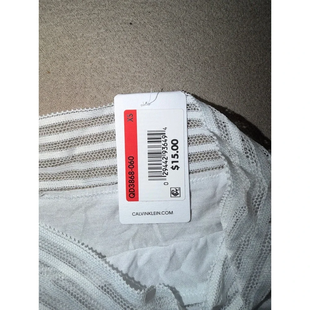 Calvin Klein‎ Modern Brief White Comfort Stretch Lace Trim Women's XS NWT